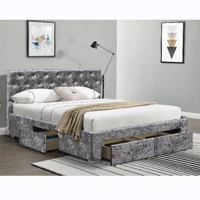 Khung giường Ottoman đôi được bọc nệm cỡ Queen với 4 ngăn kéo OEM ODM