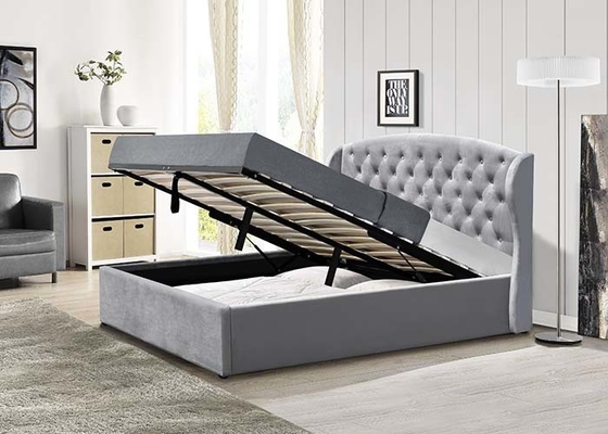 Giường lưu trữ 4 FT Ottoman Nâng tầng Chân ga mở với đầu giường màu xám