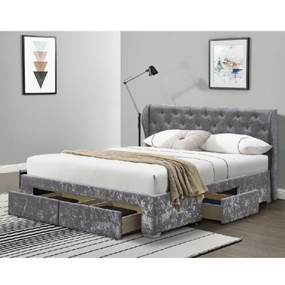 Ván ép Vải lanh có cánh Giường lưu trữ Ottoman Kích thước đôi
