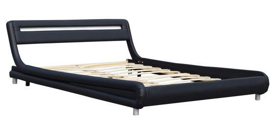 Khung giường bọc nệm LED màu đen Queen Size Da PU Chứng nhận EN1725 BSCI