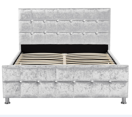 Nền tảng Kích thước đôi Giường bằng nhung Ottoman nghiền nát Phong cách Châu Âu Tùy chỉnh
