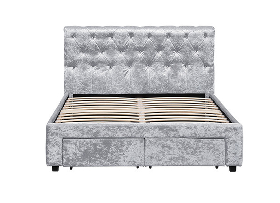 Khung giường nhung sang trọng Torver Charcoal Plush - Chọn kích thước và tùy chọn màu sắc