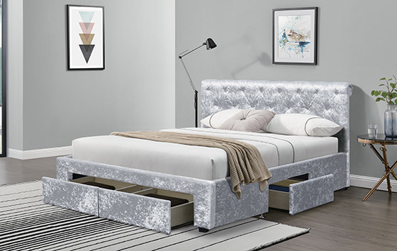 Khung giường nhung sang trọng Torver Charcoal Plush - Chọn kích thước và tùy chọn màu sắc