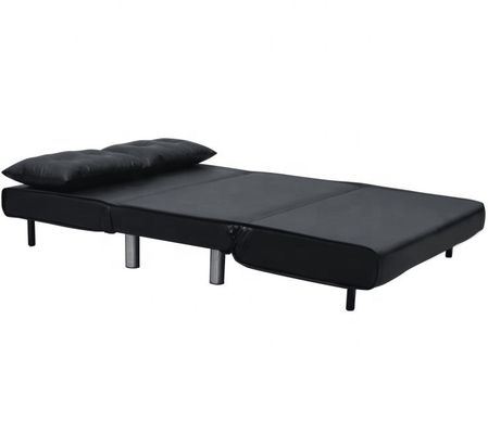 Ghế gấp da Pu Sofa giường Đen trắng với chân kim loại