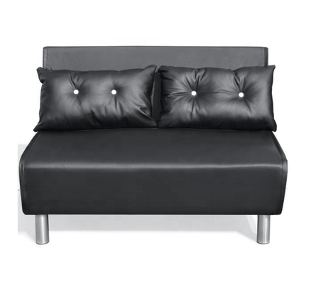 Ghế gấp da Pu Sofa giường Đen trắng với chân kim loại