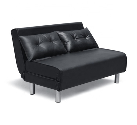 Ghế gấp da Pu Sofa giường Đen trắng với chân kim loại
