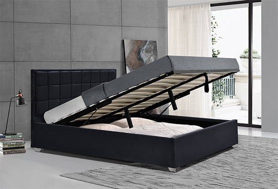 Khung giường lưu trữ bằng khí nén Horwood Black Velvet Cube