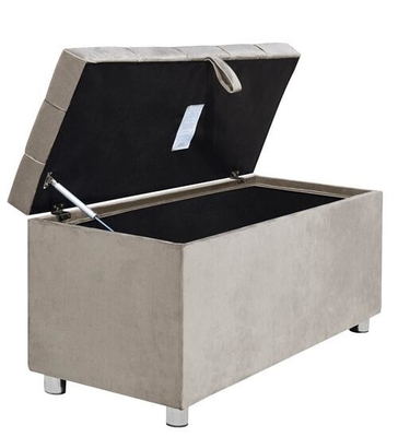 Chesterfiled Grey Ottoman Hộp lưu trữ Đồ chơi nhung nát Băng ghế dự bị Sang trọng Mềm mại