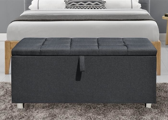 Hộp đựng vải bọc đệm Ottoman Hộp chăn vải FR màu xám tối của Vương quốc Anh