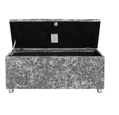 Crush Kim cương bạc nghiền nát Ottoman Hộp lưu trữ Ottoman có thể gập lại