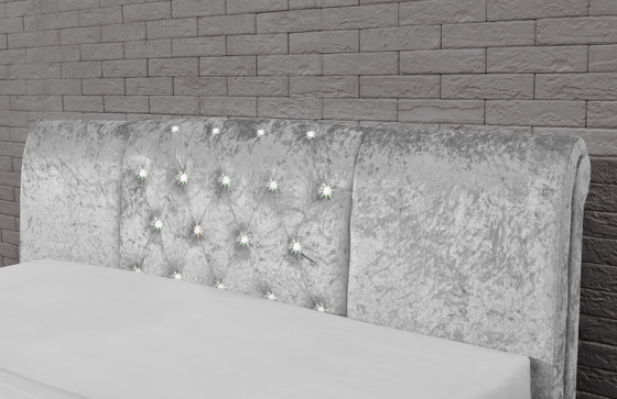 Sang trọng Duble Size Tufted Giường lưu trữ Lint Sliver Nút pha lê Phong cách Châu Âu