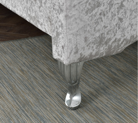 Sang trọng Duble Size Tufted Giường lưu trữ Lint Sliver Nút pha lê Phong cách Châu Âu
